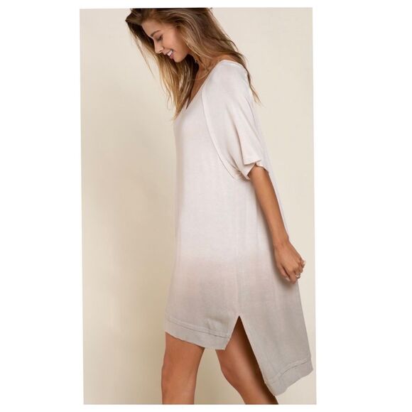 𝅺OMBRE hand dip die Tunic - Dress with raw seam line detail, - Picture 4 of 10